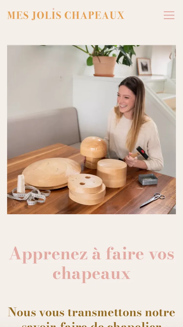 mesjolischapeaux.fr sur mobile
