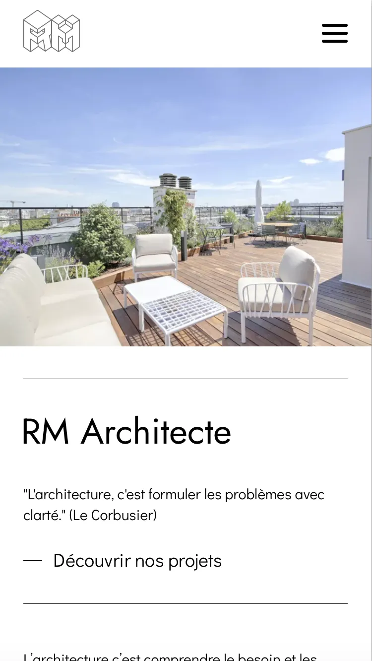 rm-architecte-paris.com sur mobile